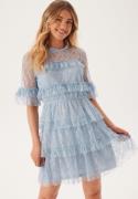 BUBBLEROOM Frill Lace Dress Dusty blue 34