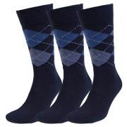 Amanda Christensen Strømper 3P True Ankle Argyle Sock Marine/Blå Str 4...