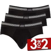 Jockey 3P Cotton Stretch Brief Svart bomull 3XL Herre