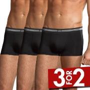 Jockey 3P Cotton Stretch Short Trunk Svart bomull XX-Large Herre