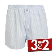 Jockey Woven Poplin Boxer Shorts Hvit m Rand bomull Large Herre