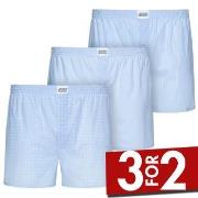 Jockey 3P Woven Soft Poplin Boxer Shorts Lysblå bomull Large Herre