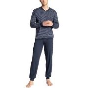 Calida Relax Streamline Pyjama With Cuff Blå bomull Small Herre