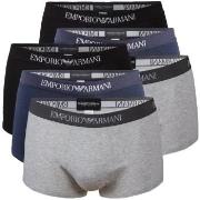 Armani Pure Cotton Trunks 6P Grå/Blå bomull Large Herre