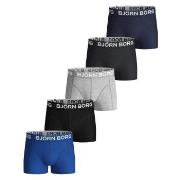 Björn Borg 5P Cotton Stretch Shorts For Boys Blå/Grå bomull 146-152