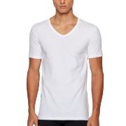 BOSS 2P Cotton Stretch Slim Fit V-Neck T-shirt Hvit bomull Small Herre