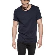 Bread and Boxers Crew Neck Relaxed Marine økologisk bomull Small Herre