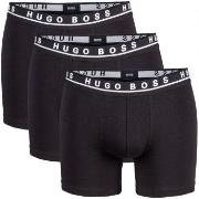 BOSS 3P Cotton Stretch Boxer Brief Long Svart bomull Large Herre