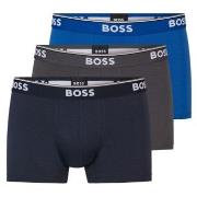 BOSS 6P Cotton Stretch Trunks Grå/Blå bomull Medium Herre