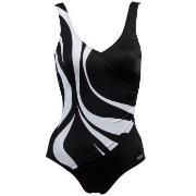 Damella Julia Basic Swimsuit Svart/Hvit 44 Dame