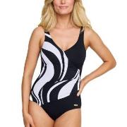 Damella Julia Basic Swimsuit Svart/Hvit 48 Dame