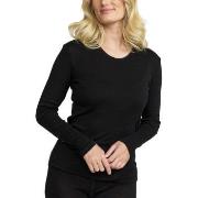 Damella Wool Long Sleeve Top Svart merinoull X-Small Dame