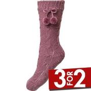 Decoy Strømper Homewear Cosy Sock Rosa polyester Str 36/38 Dame