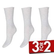 Decoy Strømper 3P Thin Comfort Top Socks Lysgrå Strl 37/41 Dame