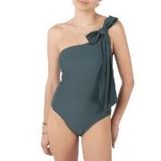 Missya Capri One Shoulder Swimsuit Mørkgrørnn  40 Dame