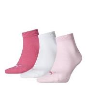 Puma Strømper 3P Quarter Socks Rosa/Hvit Str 35/38