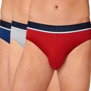 Schiesser 3P 95-5 Organic Cotton Rio Brief Rød/Grå bomull Large Herre