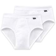 Schiesser 2P Essentials Fine Rib Sports Briefs Hvit bomull X-Large Her...