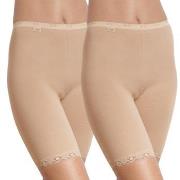 Sloggi Truser 2P Dam Basic Long Beige bomull 40 Dame