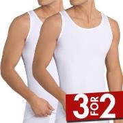 Sloggi 2P Men 24 7 Vest Hvit bomull Large Herre