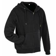 Stedman Active Hooded Sweatjacket For Men Svart Medium Herre