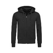 Stedman Active Hooded Sweatjacket For Men Svart Large Herre