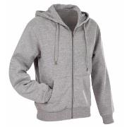 Stedman Active Hooded Sweatjacket For Men Gråmelerad X-Large Herre