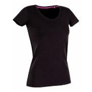 Stedman Claire V-neck Svart ringspunnet bomull Small Dame