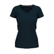 Stedman Claire V-neck Marine ringspunnet bomull Small Dame