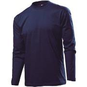 Stedman Classic Long Sleeve Men Marine bomull XX-Large Herre