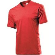 Stedman Classic V-Neck Men T-shirt Rød bomull XX-Large Herre