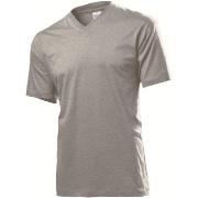 Stedman Classic V-Neck Men T-shirt Mørkgrå  bomull Medium Herre