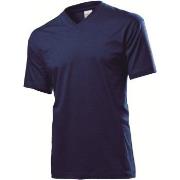 Stedman Classic V-Neck Men T-shirt Marine bomull XX-Large Herre