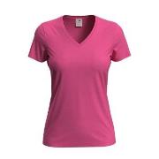 Stedman Classic V-Neck Women T-shirt Rosa bomull Medium Dame