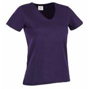 Stedman Classic V-Neck Women T-shirt Lilla bomull X-Large Dame