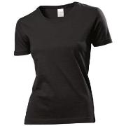 Stedman Classic Women T-shirt Svart bomull Medium Dame