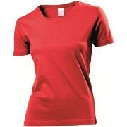 Stedman Classic Women T-shirt Rød bomull X-Large Dame