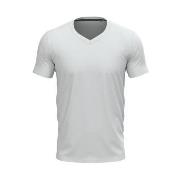 Stedman Clive V-neck Hvit ringspunnet bomull Small Herre