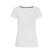Stedman Megan V-neck Hvit ringspunnet bomull Medium Dame