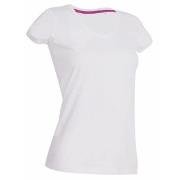 Stedman Megan V-neck Hvit ringspunnet bomull Large Dame