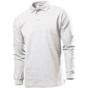 Stedman Polo Long Sleeve Men Hvit bomull Large Herre