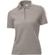 Stedman Polo Women Gråmelerad bomull X-Large Dame