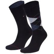 Tommy Hilfiger Strømper 2P Men Sock Check Marine Str 47/48 Herre