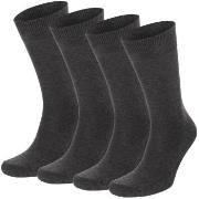 Topeco Strømper 4P Men Socks Plain Mørkgrå  Str 41/45 Herre