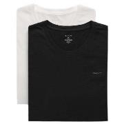 Gant 2P Basic Crew Neck T-Shirt Svart/Hvit bomull 3XL Herre