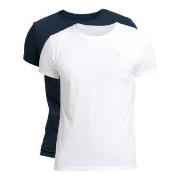 Gant 2P Basic Crew Neck T-Shirt Hvit/Marine bomull Large Herre