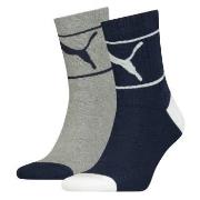 Puma Strømper 2P Comfort Crew Sock Grå/Blå Str 39/42