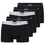 BOSS 5P Cotton Boxer Trunks Svart bomull X-Large Herre