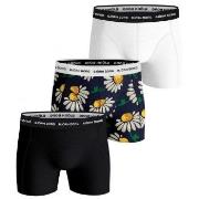 Björn Borg 3P Essential Shorts 2033 Svart blomstre bomull Large Herre