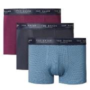 Ted Baker 3P Realasting Cotton Trunks Svart/Blå bomull Small Herre